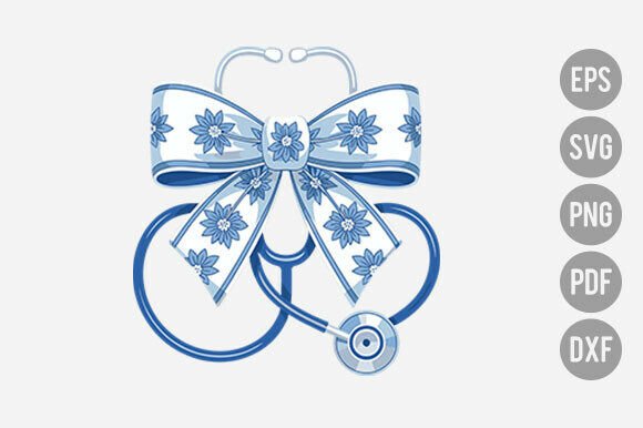 Blue Nurse Coquette Bow Phlebotomist Nur