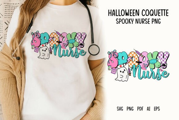 Coquette Spooky Halloween Nurse PNG