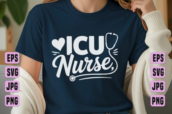 ICU Nurse Stethoscope T-shirt Design