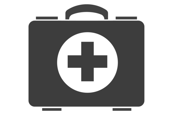 Medical Emergency Bag Black Icon. First