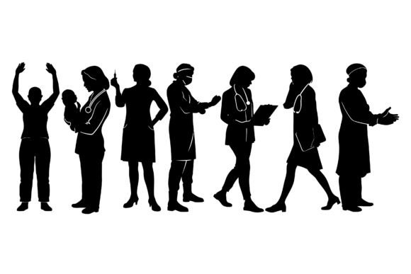 Medical Professional Silhouettes Vector