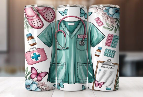 Medical Themed 20oz Tumbler Wrap PNG
