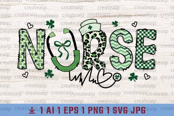 Nurse Coquette Bow Doodle St Patrick Day