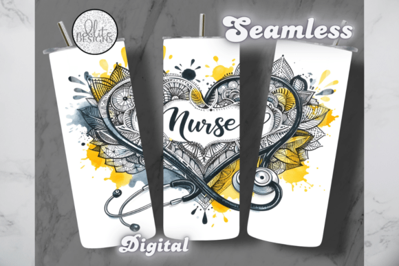 Yellow Nurse Stethoscope Tumbler Wrap